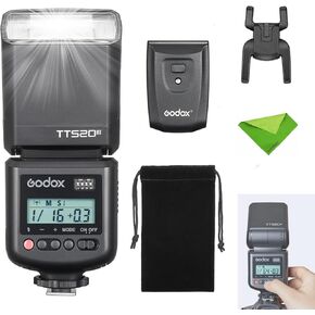 Godox TT520III Camera Flash, 1.8s Recycle Time, 400 Full Power Flash, Built-in Receiver and RT Transmitter for Canon Nikon Panasonic Olympus Pentax and Other DSLR Cameras (NO TTL, TT520II Upgrade)