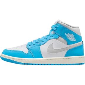 Air Jordan 1 Mid Women's Shoes (BQ6472-400, Dark Powder Blue/White/Sail/Neutral Grey)