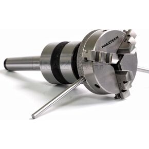 PRAZTECH® Lathe Revolving Center with 65mm Self Centering 3 Jaw Chuck | Morse Taper Shank | Multi Bearing High Precision | Lathe Tailstock (MT2 Shank : Morse Taper 2)