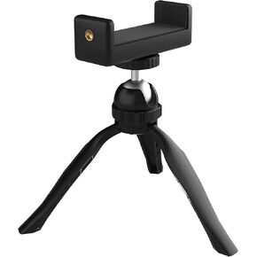 Phone & Camera Tripod – CTA Tabletop Smartphone & Webcam Video Tripod Mount with Omni-Tilting Ball Joint and Spring-Controlled Bracket for Phones up to 3.25-inches Wide (ADD-DESKTRI)