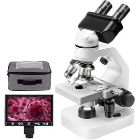 Educational Microscope with 7-Inch LCD Display,1024 * 600 Resolution,40x-2000x Electron Microscope,LED up and Down Lighting,Suitable for School Science Teaching