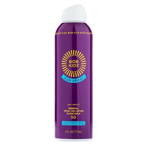 BOB KIDS SPF 50 Sun Spray, Mineral Sunscreen, Non Aerosol Continuous Spray, Water Resistant, Reef Friendly, 6 oz