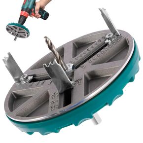 Adjustable Round Hole Saw Tool, Diameter 45-130mm Adjustable Punching Saw, Adjustable Punch Saw Tool for Drilling, Round Hole Opener Tool for Wood Plywood Plastic (with 6 Blades)