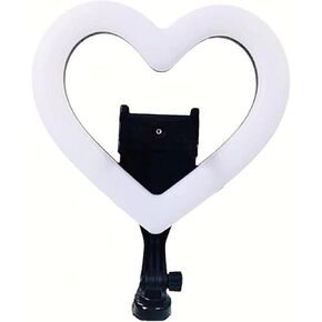 Tripod Stand 10" Desk Ring Light and Phone Holder Mount,3 Light Modes Heart-Shaped Dimmable LED Light for Livestream Gaming Makeup Video Tutorials Self Record Photo Taking Dance