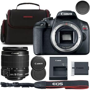 Canon EOS Rebel T7 DSLR Camera with 18-55mm Lens Bundle + Commander Optics Shoulder Bag (12 Items)