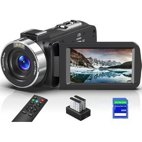 8K 64MP Video Camera Camcorder with IR Night Vision Vlogging Camera, 18X Zoom WiFi Digital Touch Screen Camcorder for YouTube with 32G SD Card, 2.4G Remote Control, Microphone, and Two Batteries