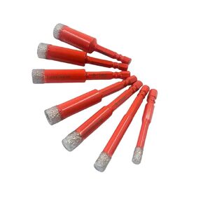 Diamond Tangerine Drill Bit Hexagonal Shank Brazed Dry Ceramic Tile Drill Bit Marble Granite Vitrified Diamond Drill BitTools 4/6Pcs(4Pcs 12mm)