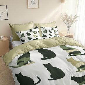 Green Leaf Lotus Pond Reversible Duvet Cover Toddler, Bamboo Tube Water Comforter Cover, 2 Pieces Super Soft Bedding Set 40 X 60 Inches, with Zipper Closure & 1 Pillow Shams 20 X 30 Inches