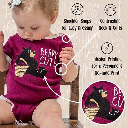 كسول واحد لطيف للجنسين bodysuit ، تصاميم الحيوانات اللطيفة ، 6-18 أشهر in Kuwait