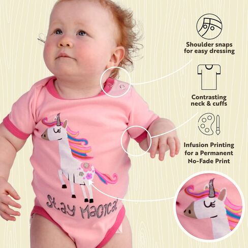 Lazy One Cute Unisex Baby Bodysuit, Cute Animal Designs in Saudi Arabia