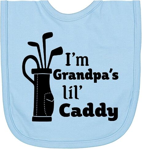 inktastic I'm Grandpa's Lil' Caddy- Golf for Kids Newborn Bib in Saudi Arabia