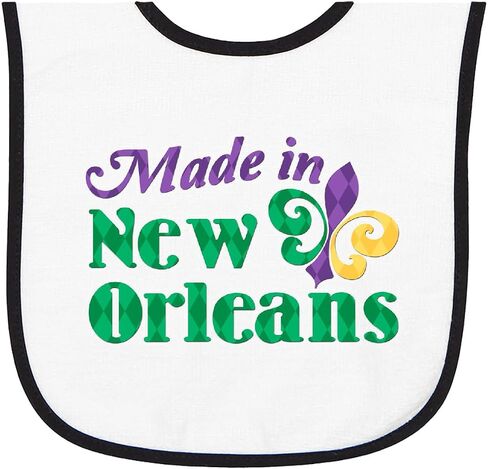 inktastic Made in New Orleans Baby Terry Cloth Bib in Kuwait