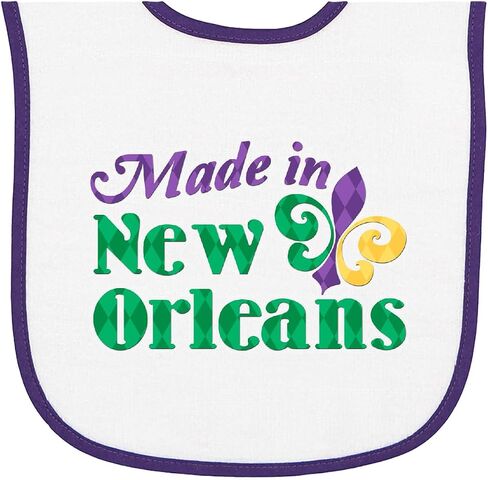 inktastic Made in New Orleans Baby Terry Cloth Bib in Kuwait
