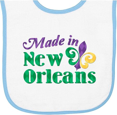 inktastic Made in New Orleans Baby Terry Cloth Bib in Kuwait