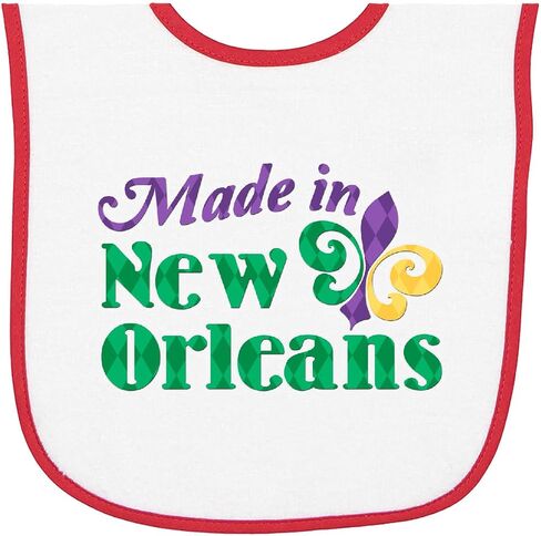 inktastic Made in New Orleans Baby Terry Cloth Bib in Kuwait