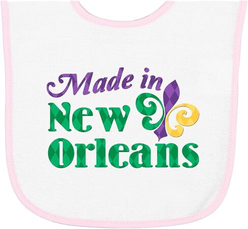 inktastic Made in New Orleans Baby Terry Cloth Bib in Kuwait