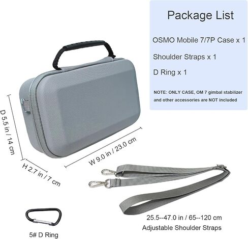 Osmo Mobile 7P Case, Portable Storage OM 7P Carrying Case Shoulder Bag for DJI OM 7 /7P Smartphone Gimbal Stabilizer Accessories Gray in Saudi Arabia
