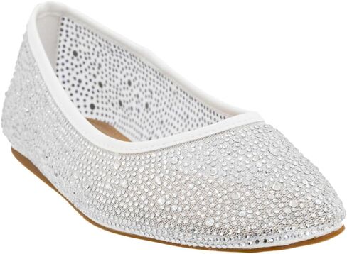 Corkys Footwear Hey Girl It's A Vibe Slip-on Ballerina Flat - Rhinestone Mesh Body, Closed Toe, Breathable and Lightweight Elegance, Comfortable and Lightly Cushioned Insoles in Saudi Arabia
