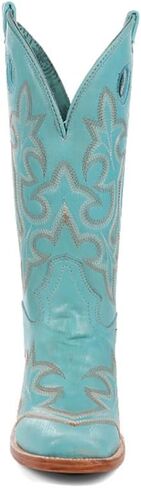 CORRAL LADIE'S BLUE EMBROIDERY & CUT OUT SQ. TOE, LEATHER SOLE, COWHIDE LEATHER, WESTERN BOOT, A4472 in Saudi Arabia