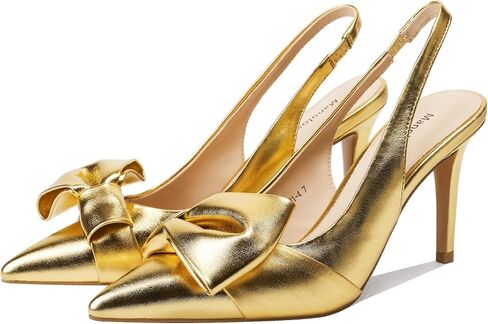 Women's Slingback Heels with Bow Pointed Toe Pumps with Elasticated Strap 3.3" High Heels for Evening Dress Shoes in Saudi Arabia