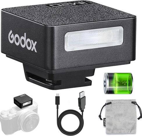 Godox Flash IM20 Mini Camera Flash-GN10/470 MAH/TYPE-C Charge/440 وميض كامل القوة/3s أوقات إعادة التدوير/5 مستويات الطاقة/يدوي ، فلاش الكاميرا لـ Sony ZVE10/Sony ZV1/Sony A7III/FUJIFILM F1 إلخ. in Saudi Arabia