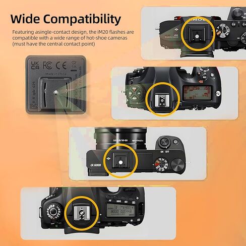 Godox Flash IM20 Mini Camera Flash-GN10/470 MAH/TYPE-C Charge/440 وميض كامل القوة/3s أوقات إعادة التدوير/5 مستويات الطاقة/يدوي ، فلاش الكاميرا لـ Sony ZVE10/Sony ZV1/Sony A7III/FUJIFILM F1 إلخ. in Saudi Arabia