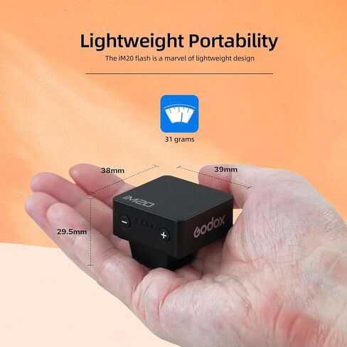 Godox Flash IM20 Mini Camera Flash-GN10/470 MAH/TYPE-C Charge/440 وميض كامل القوة/3s أوقات إعادة التدوير/5 مستويات الطاقة/يدوي ، فلاش الكاميرا لـ Sony ZVE10/Sony ZV1/Sony A7III/FUJIFILM F1 إلخ. in Saudi Arabia