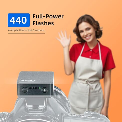 Godox Flash IM20 Mini Camera Flash-GN10/470 MAH/TYPE-C Charge/440 وميض كامل القوة/3s أوقات إعادة التدوير/5 مستويات الطاقة/يدوي ، فلاش الكاميرا لـ Sony ZVE10/Sony ZV1/Sony A7III/FUJIFILM F1 إلخ. in Saudi Arabia