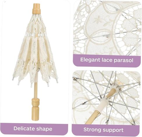 Partykindom Cotton Mymbrella Prop Prop Wedding Bride Parasols Decoration Vintage Lace Parasols Parasols in Kuwait