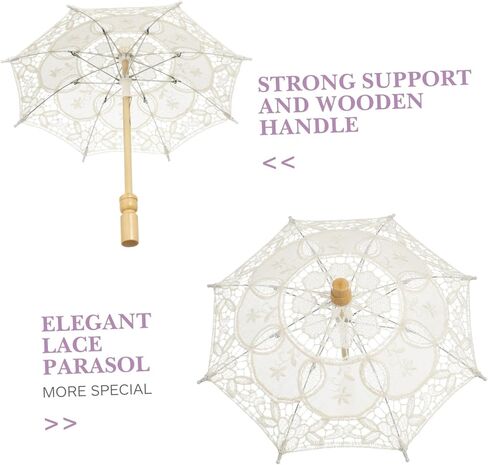 Partykindom Cotton Mymbrella Prop Prop Wedding Bride Parasols Decoration Vintage Lace Parasols Parasols in Kuwait