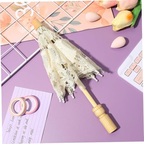 Partykindom Cotton Mymbrella Prop Prop Wedding Bride Parasols Decoration Vintage Lace Parasols Parasols in Saudi Arabia
