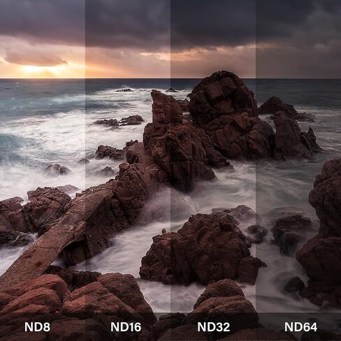 Walking Way CPL & ND Filters مجموعة متوافقة مع DJI Osmo Pocket 3 Creator Combo Accessories Kit Magnetic 4 Pack Cpl ND16 ND64 ND256 Camera Censy Censity Censity Filters HD HD Pantical Aluminium Frame in Kuwait