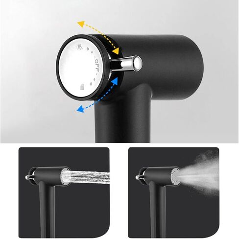 Handheld Bidet Sprayer for Toilet, ABS Baby Cloth Diaper Sprayer Portable Hand Held Toilet Bidet Sprayer Head for Feminine Wash, Pet Washing, Adjustable Water Pressure Control(Black) in Kuwait