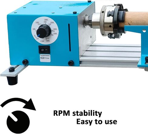 Mini Lathe Wood Lathe Machine Multi-Purpose Type Extended Processing Diameter 2.5 Inche, Processing Length 7.5 Inche Support for Drilling in Saudi Arabia
