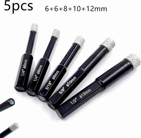 Diamond Drill Bit 6/8/10/12/14mm Power Tool Diamond Tile Hole for Glass Marble Granite Brick Tile Ceramic Porcelain Concrete 1Pcs(14mm) in Saudi Arabia