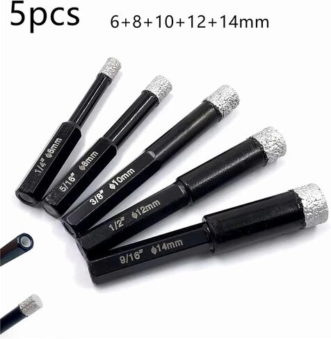 Diamond Drill Bit 6/8/10/12/14mm Power Tool Diamond Tile Hole for Glass Marble Granite Brick Tile Ceramic Porcelain Concrete 1Pcs(14mm) in Saudi Arabia
