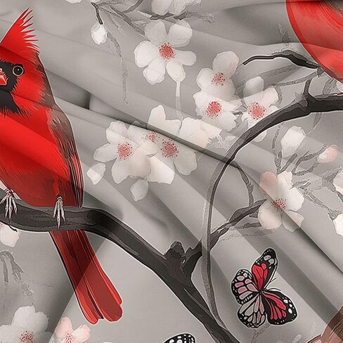 Gray Tone Reversible Duvet Cover Set Toddler, Cardinal Cherry Blossom Butterfly 40 X 60 Inches Bedding Sets, Bedroom Bedding for Boys Girls Includes 1 Comforter Cover & 1 Pillow Case in Saudi Arabia
