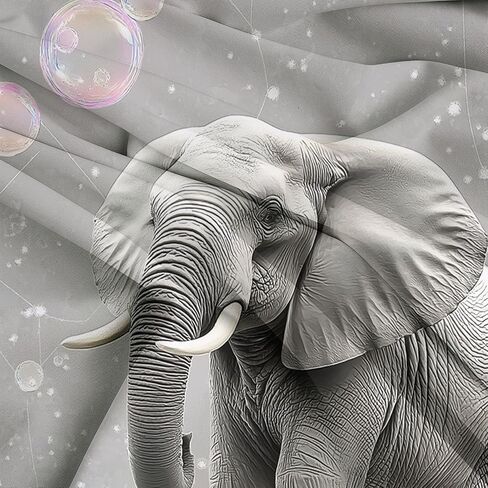 Toddler Reversible Duvet Cover 2 Pieces Animal Elephant, Soft Brushed Microfiber Bedding Set for Kids & Adults, Zipper Closure, Includes 1 Cloud Bubbles Duvet Cover 40 X 60 Inches & 1 Pillow Shams in Saudi Arabia