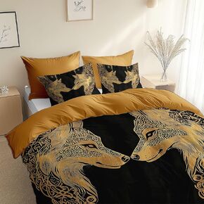 Toddler Duvet Cover 40 X 60 Inches - Jaguar Animal, Brushed Microfiber Reversible Comforter Cover, 2 Pieces Soft & Breathable Dusk Sunset Bedding Set with 1 Pillow Shams 20 X 30 Inches