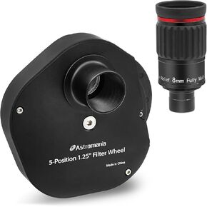 Astromania 1.25 "/2" - 8 مم 70 درجة زاوية عريضة (SWA) - حزمة مع - 1.25 "عجلة مرشح متعددة 5 مواقع