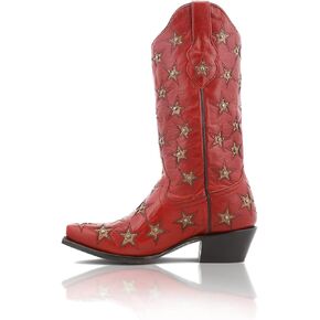 BLACK STAR Marfa Boots - Women's Inlay Western Boots Handcrafted with Full-Grain Leather Upper with 12"" Shaft, Snip Toe Profile, CellSole Footbed,and Soft Leather Lining