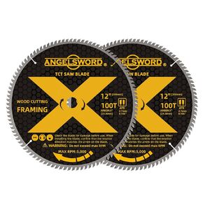 12 Inch Miter Saw Blade for Ultra-Nice Wood Cutting, 100T, 2 Pack