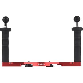 Andoer Dual Handle Camera Diving Rig Handheld تحت الماء مثبتة قابلة للتعديل لـ GoPro Canon Sony Nikon DSLR كاميرا مقاومة للماء