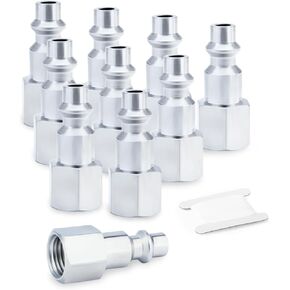 قابس الهواء الصناعي 10pcs 3/8 "NPT ، قابس أنثى ، 3/8 بوصة المقابس الهوائية عالية التدفق ، 300PSI Pressur