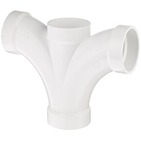 Spears P500 Series PVC DWV Pipe Fitting, Double Fixture Wye, 2" x 2" x 2" x 2" Hub