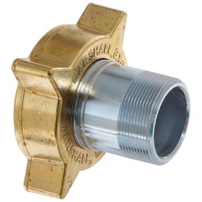 Dixon ME130 Brass Nut Steel Nipple Air Hose Fitting, LP Gas Hose Coupling, 3-1/4" Acme Female x 2" NPT Male
