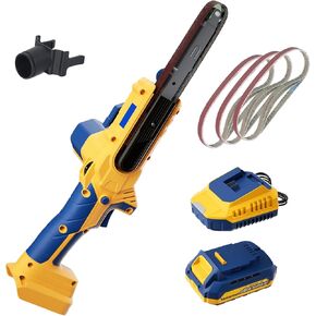 Maxmore Cordless Band File Sander متوافق مع بطارية DeWalt 20V Max ، أداة توليد الطاقة التفصيلية للحزام مع 6- سرعة ، حزام 1/2-18 بوصة ، 2.0 AH البطارية والشاحن ، من أجل الأعمال الخشبية ، الطلاء ، الصدأ المعدني