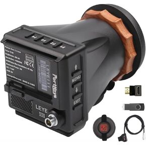Portkeys LEYE III 4K 30P HDMI Electronic Viewfinder 3D LUT LCD Monitor 2.4 Inch Screen LCD EVF(Adjustable +8D~-3D) Customized Peaking Range and Use E6 Battery