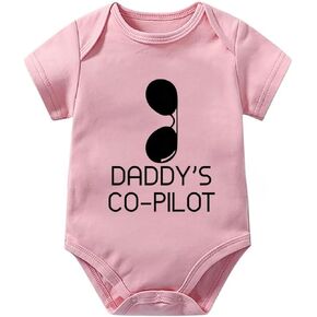 Daddy's Co-pilot Baby Clothes for Newborn Short Sleeve Bring Home Baby Boy Outfit Newborn White Boys Rompers 18 Mo