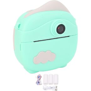 Instant Print Camera 2 Inch HD IPS Screen 12MP Photo Multiple Zoom Thermal Instant Camera for Kids and Teens ABS Material Black White Photos (64GB)
